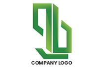 9 and 6 or b and b gradient green logo