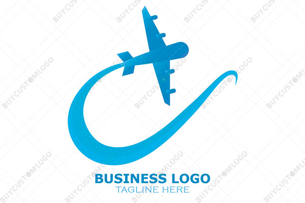 abstract checkmark with aeroplane logo