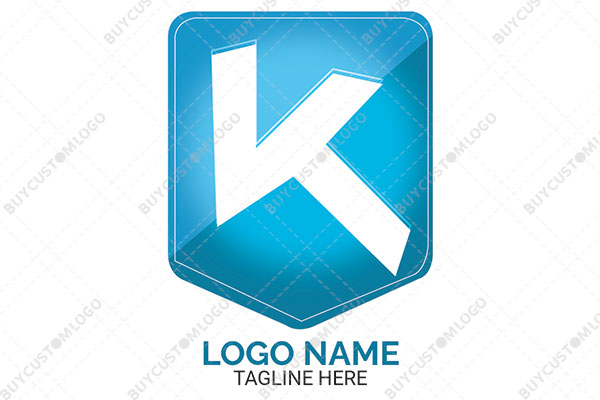 letter k in a blue shield logo
