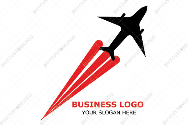 aeroplane with contrails logo