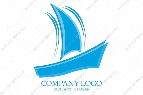 candle themed sailboat logo