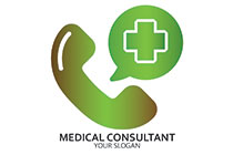 telephone receiver messaging icon medical cross logo