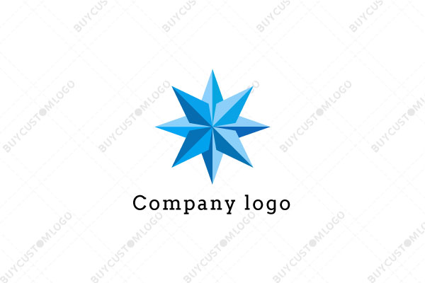 3D style abstract mariner compass rose logo