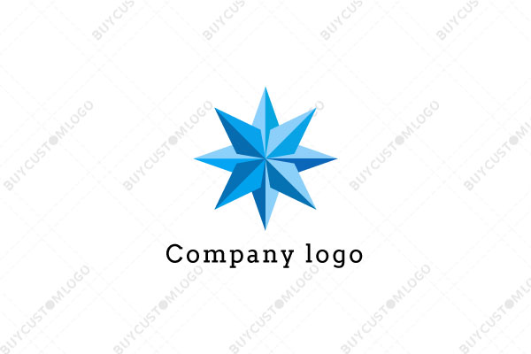 3D style abstract mariner compass rose logo