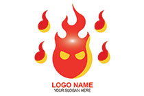 fire monster face logo