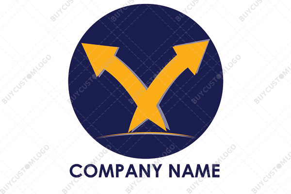 letter v growth arrows aggressive mascot logo