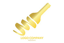 Golden Alcohol Bottle Logo