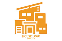urban house building with garage logo