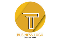 letter t in a seal yellow and orange logo