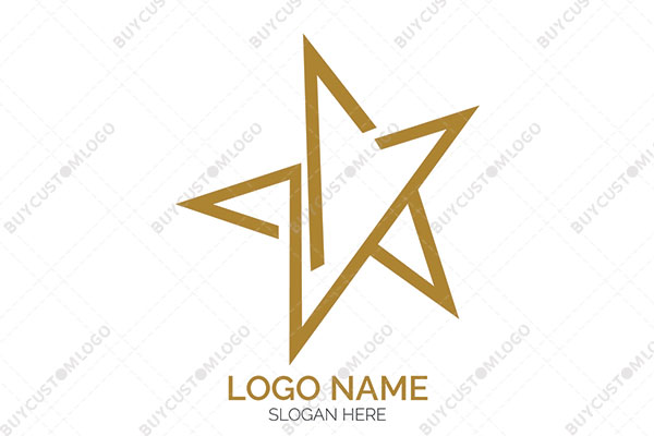two continuous lines star sand golden logo