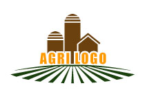 silhouette style hut and grain towers logo
