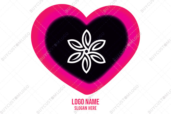 black and pink leaf flower heart logo