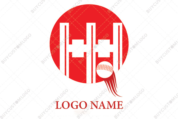 stumps with a speedy ball in a round seal logo