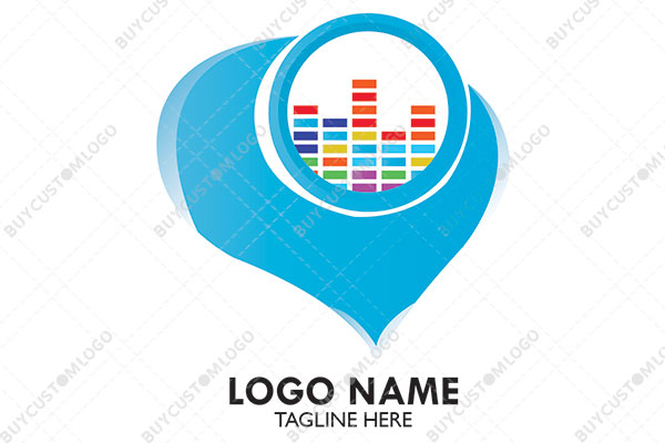 graphic equalization in a thought bubble logo