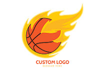 Basket ball in Flames Logo