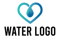 water drop heart logo