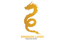 the swirly golden dragon logo