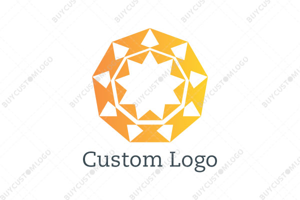 nine pointed star abstract flower geometric logo