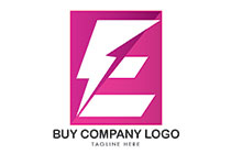 letter e bolt in a frame pink and white logo