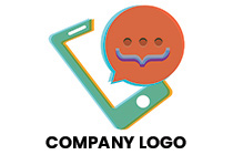 messaging mascot and smartphone logo