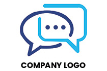 integrated square and round messaging icons logo