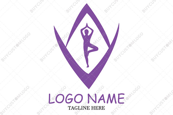 abstract person performing vrksasana in arrowheads logo