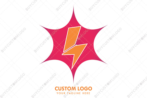 abstract deformed bolt in six pointed star logo