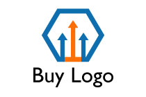 arrows in a hexagon blue and orange logo