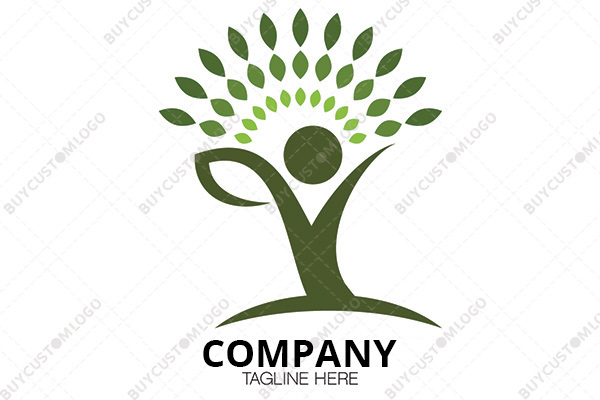 abstract person tree logo
