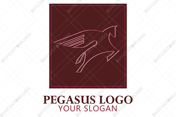 cavemen style pegasus painting logo
