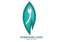power cable in an abstract leaf logo