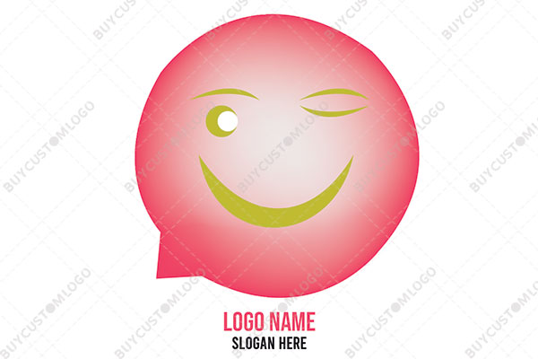 naughty winking messaging mascot logo