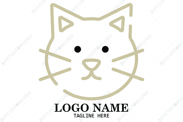 hand drawn happy kitty logo