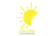 hand drawn yellow sun logo