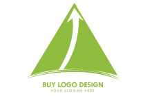 ascending arrow in a triangle with circular lines logo