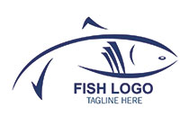 sketched fish blue logo