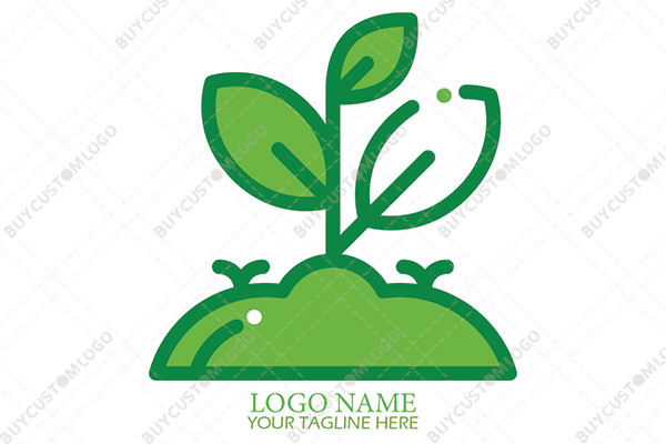 leaves in a garden logo