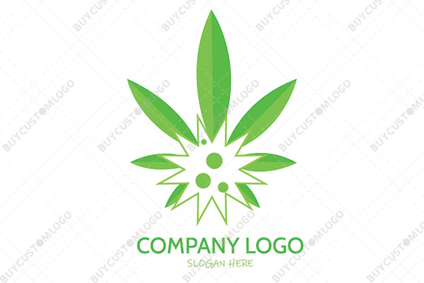 abstract weed with germ and bubbles logo