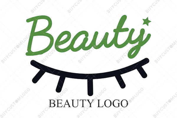 eyelid with beauty typography logo