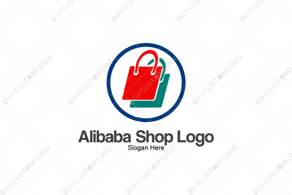 shopping bags hanging in the air logo