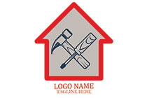 hut with screw driver and hammer logo