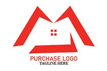 letters m and l minimalistic hut logo