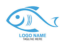 minimal big smile fish logo