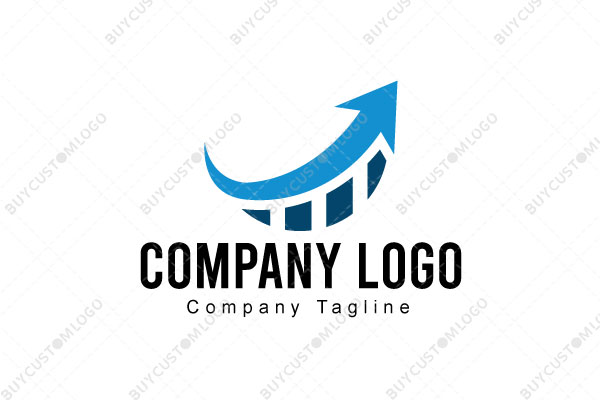 smiling bars with upwards trending arrow logo