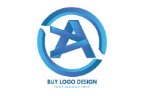 abstract letter a in circular lines seal logo