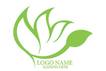 monoline leaves and stem logo