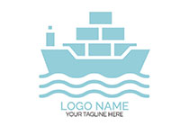 brick wall style containers on a ship logo