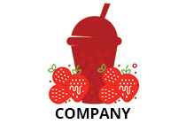 strawberry juice glass logo