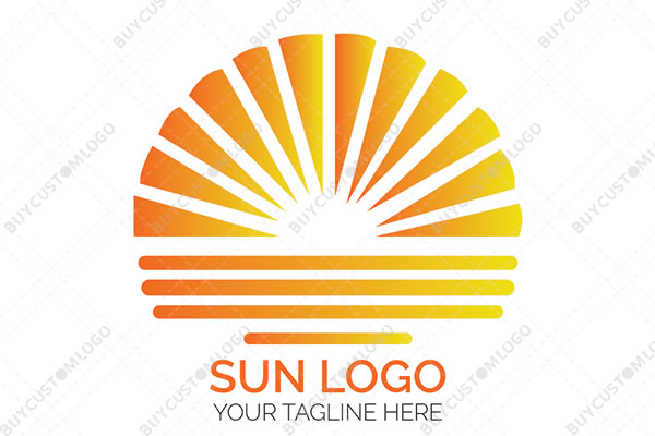cones and linework abstract sun logo