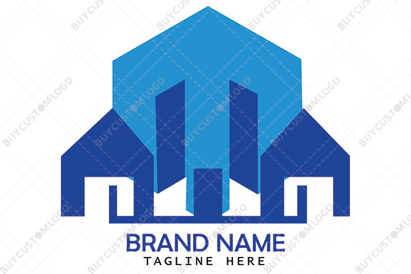 teddy bear face buildings logo